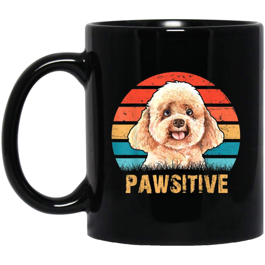 Pawsitive Retro Vintage Poodle Dog Lover Gifts For Men Women Mug