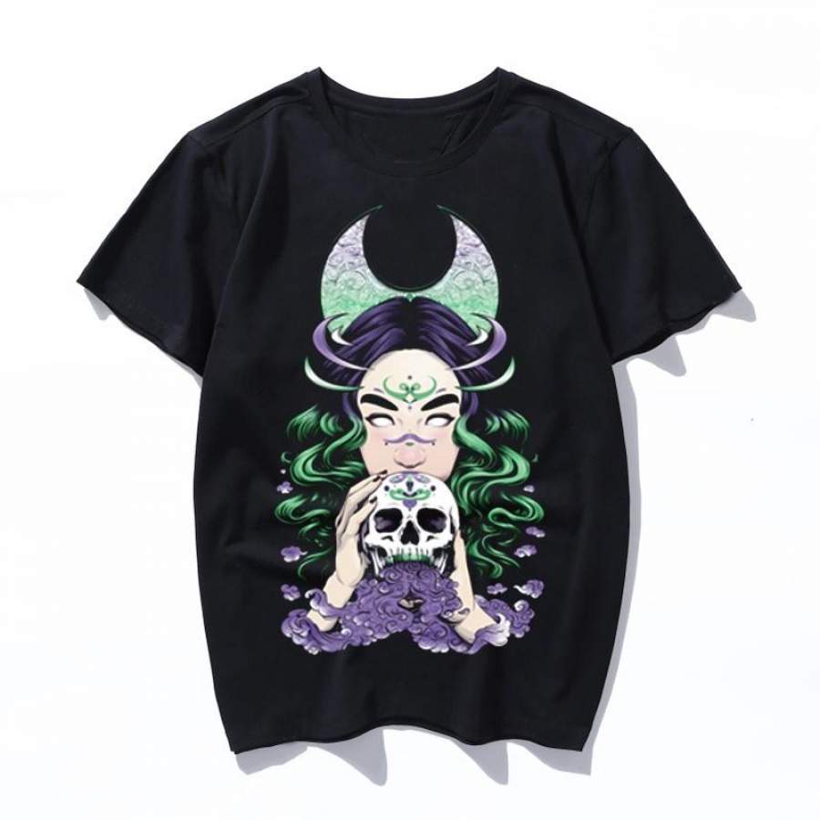 purple smoke women t shirt funny new ulzzang vintage tshirt female top tee Casual summer graphic men t-shirt clothes O-Neck