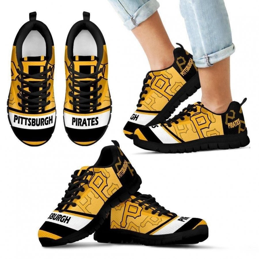 Three Impressing Point Of Logo Pittsburgh Pirates Sneakers #903