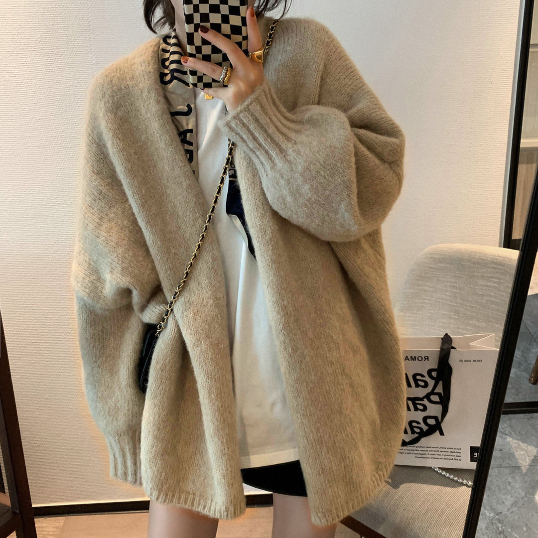 Women Cardigan High Street Stylish Elegant Gentle Knitwear Baggy Lazy Retro Ins Temperament Sweaters Feminine Aesthetic OL Loose alx