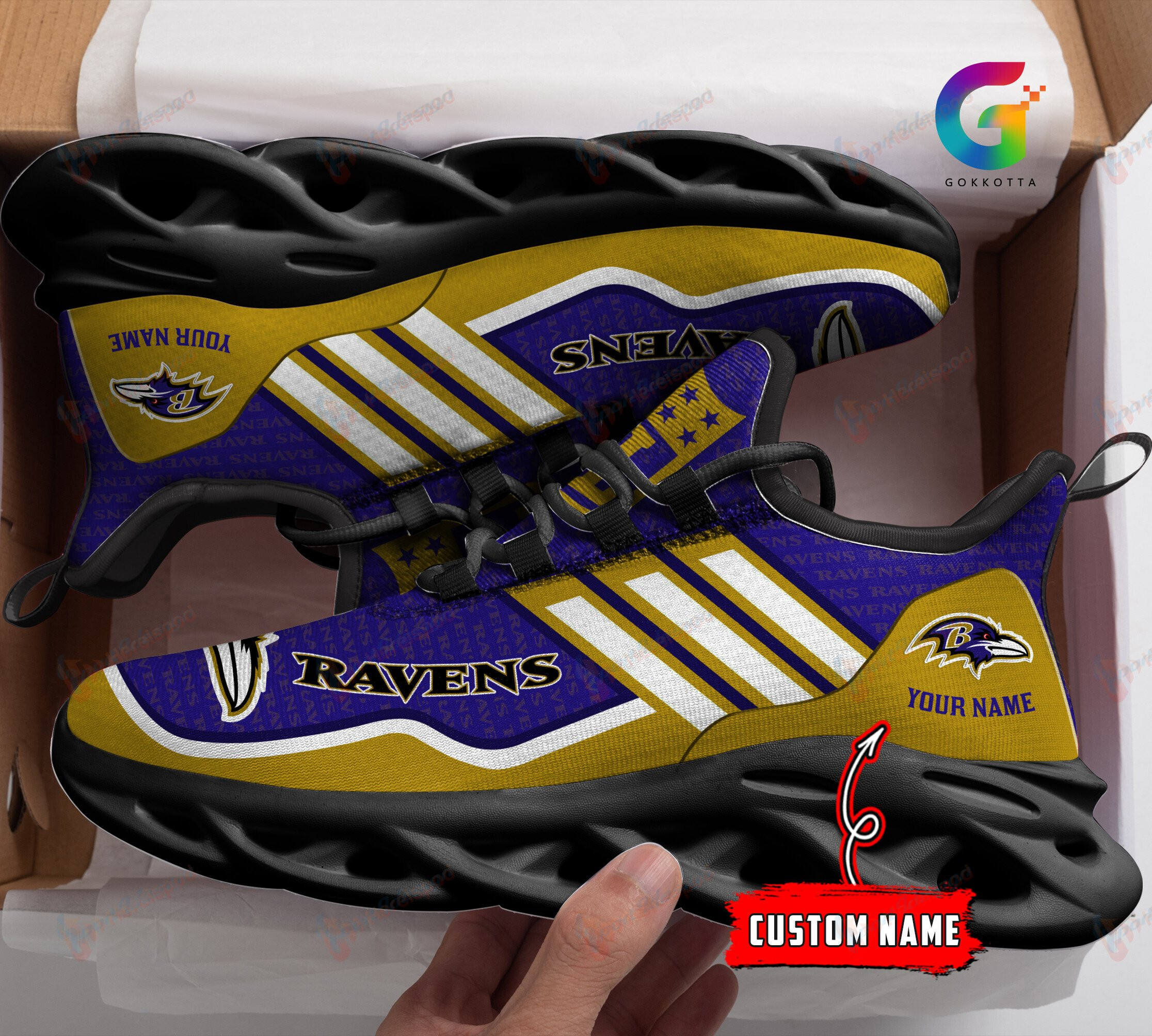 Baltimore Ravens Personalized Yezy Running Sneakers 151