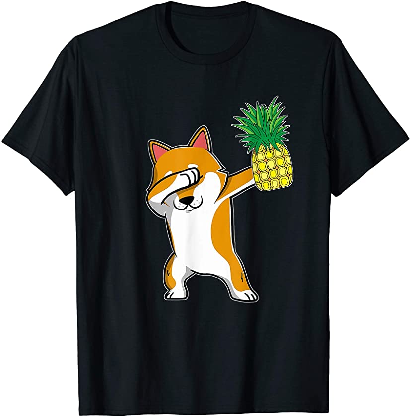 Dabbing Corgi Puppy Dog Pineapple Aloha Beach Hawaiian Gift T-Shirt