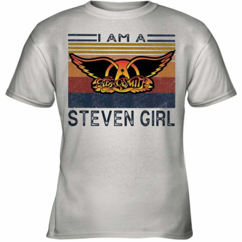 Aerosmith I Am A Steven Girl Vintage Retro Youth T-Shirt