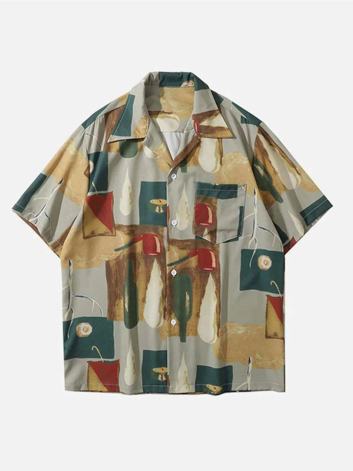 Talishko™ – Vintage Oil Painting Pipe Print Shirt