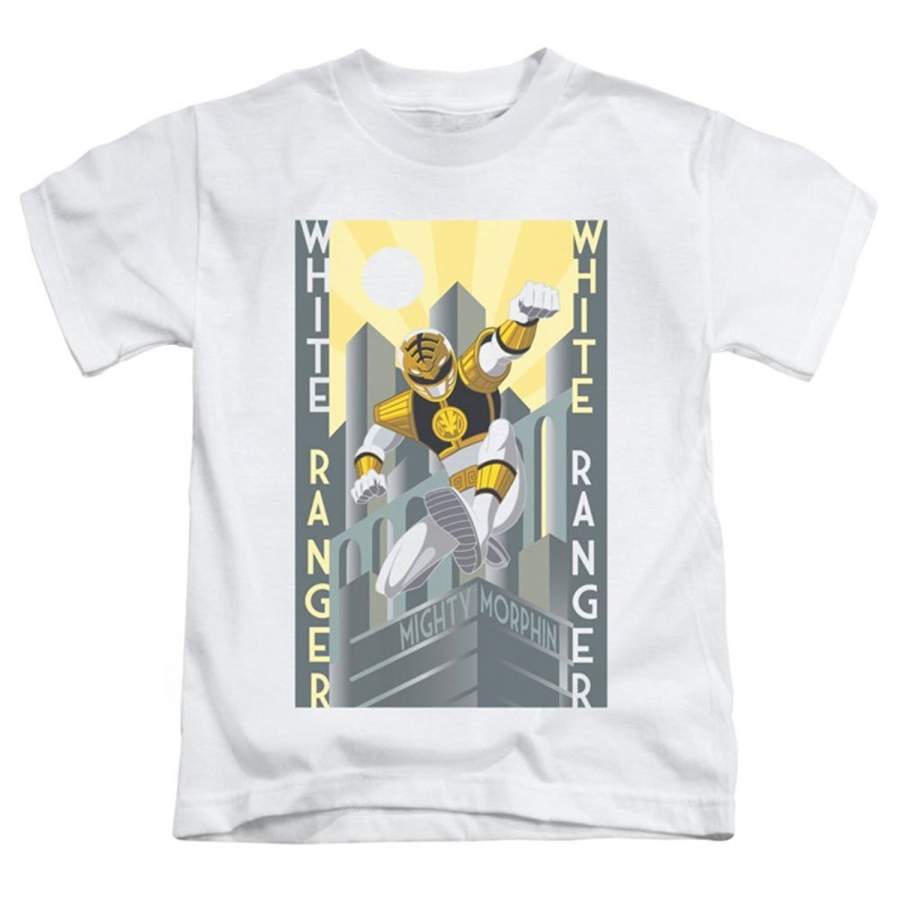 Personalized Power Rangers White T-Shirt Men’S Fitness T-Shirt