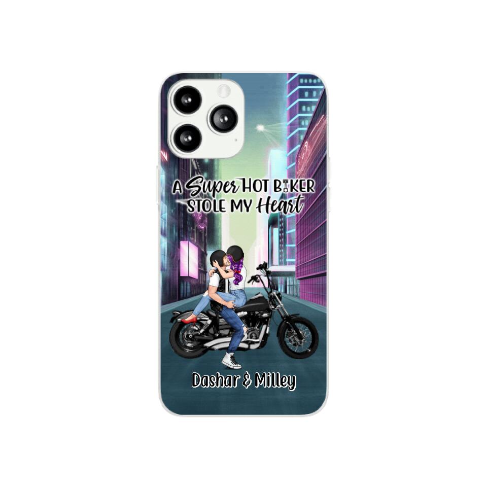 Cyber Biker Couple – Personalized Phone Case For Him, For Her, Motorcycle Lovers