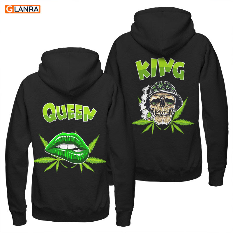 King And Queen Hoodie, Skull Green Lips Couple Hoodie, Couple Hoodie, Husband Wife Hoodie, Skull Hoodie, Unisex Sweater, Sweatshirt