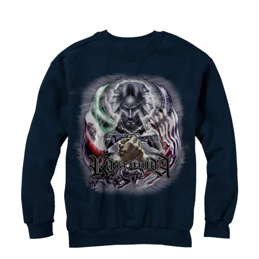 Aztlan Men’s Raza Unida  Sweatshirt Navy Blue