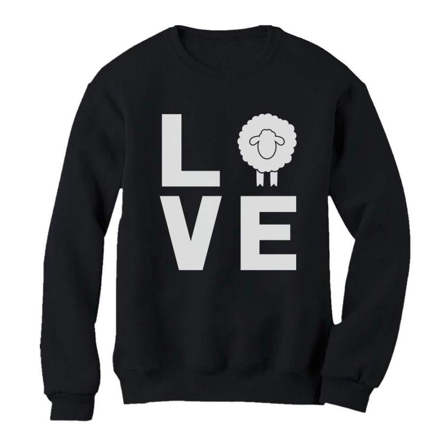 Animal Lovers Novelty Gift Idea – Love Sheep Statement Sweatshirt