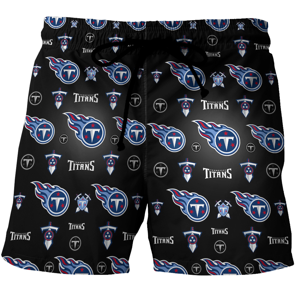 Tennessee Titans Emblem V11 3D All Over Print Summer Beach Hawaiian Short