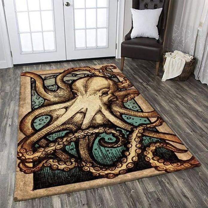 Vintage Octopus  Rectangle Rug