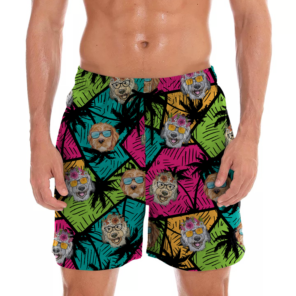 Labradoodle Aloha Hawaii Shorts Ha43741