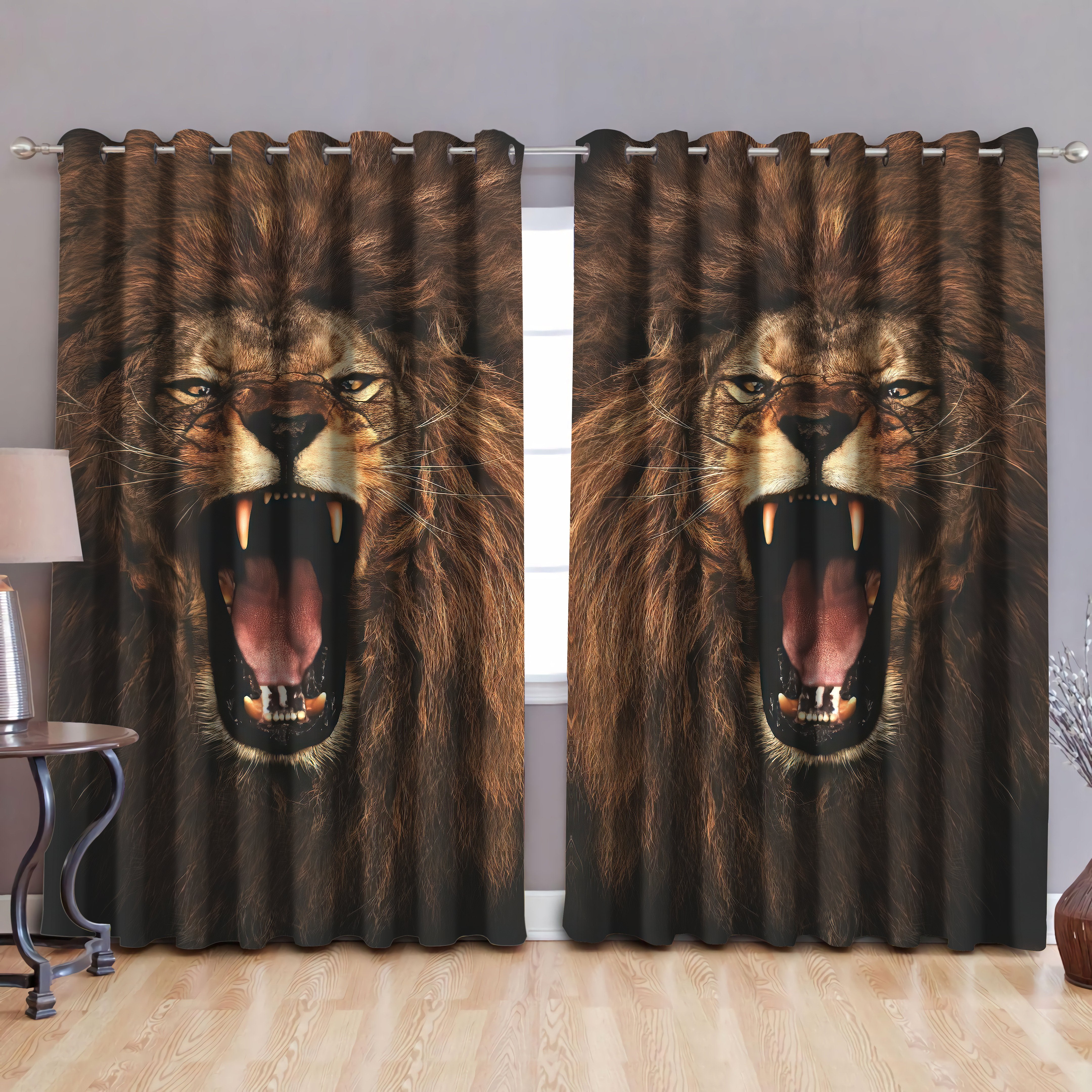 Tmarc Tee The Alpha King Lion Window Curtains