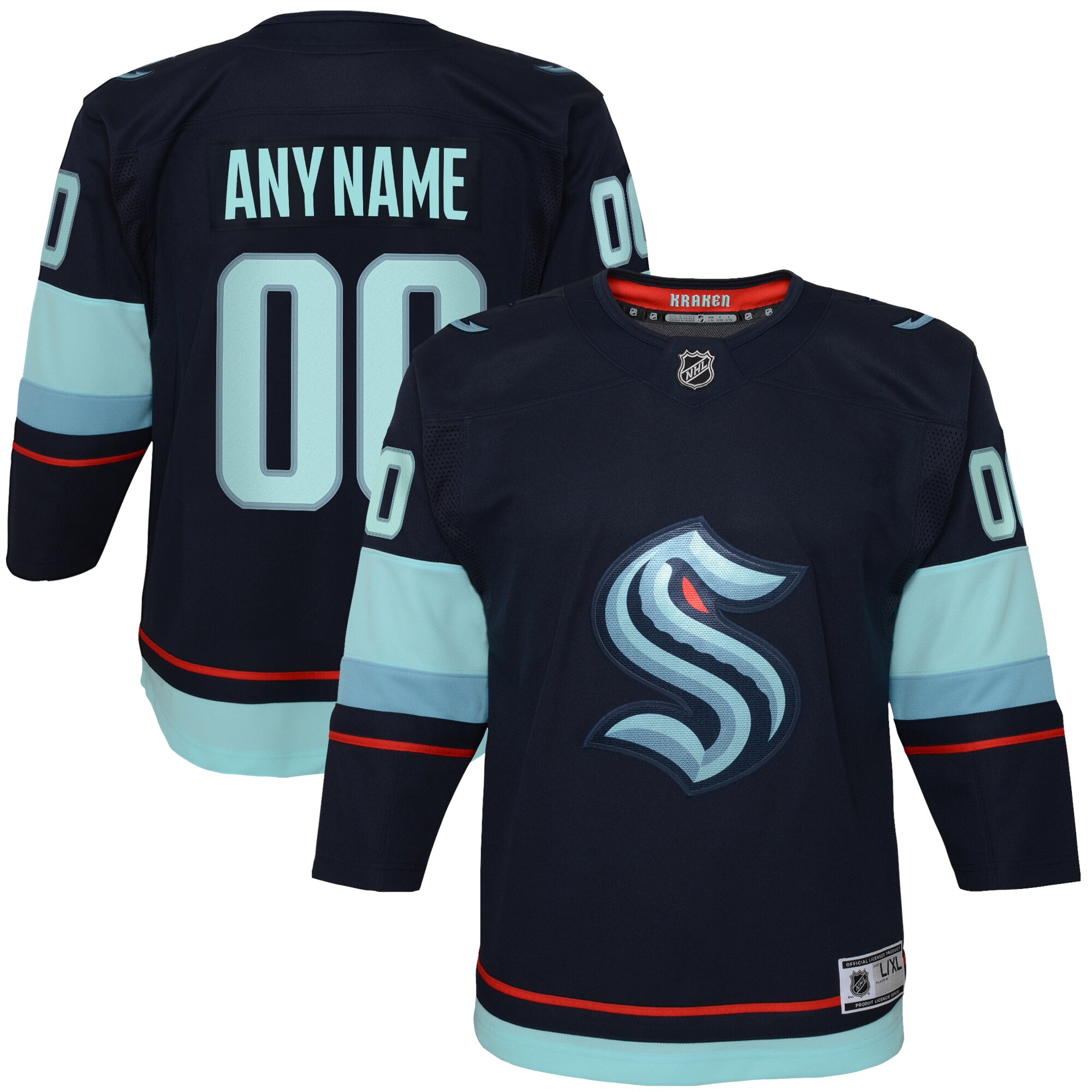 Seattle Kraken Youth Home Premier Custom Jersey – Navy