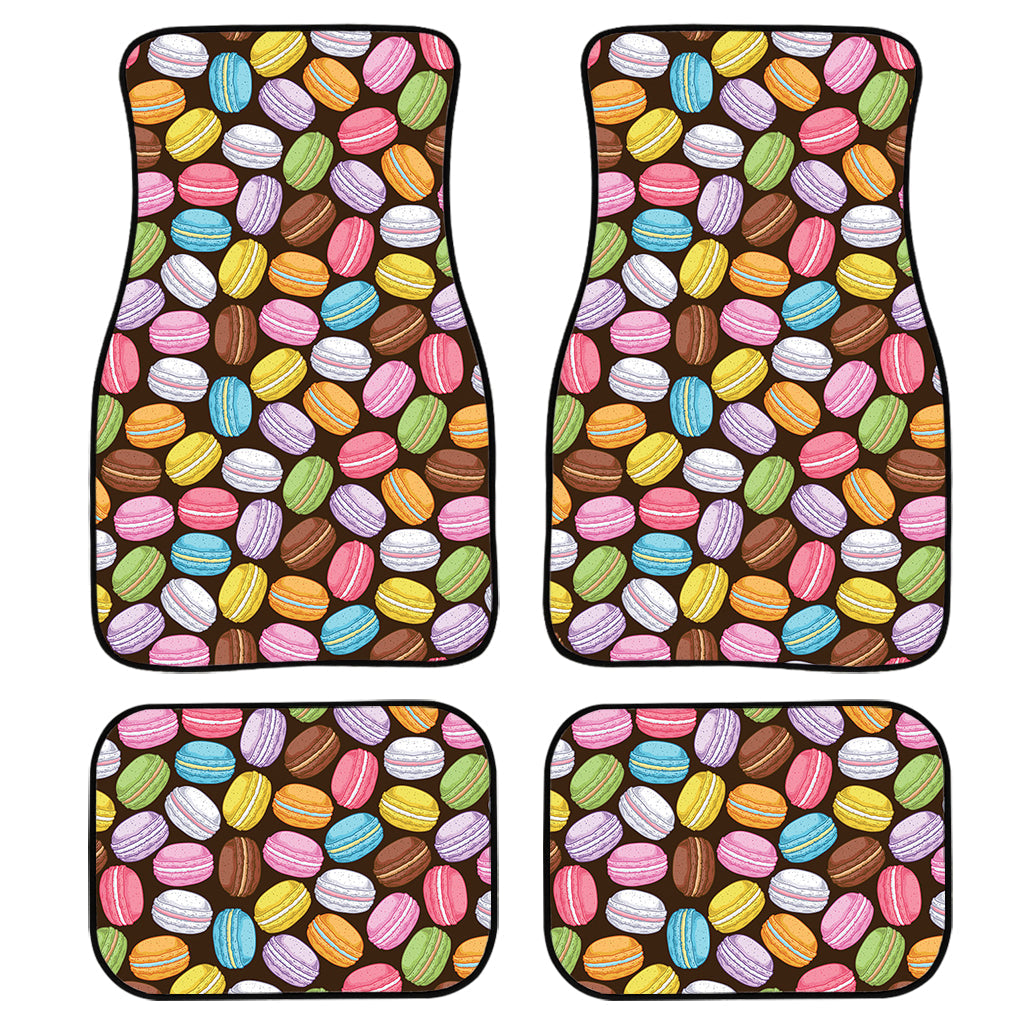 Colorful Macarons Pattern Print Front And Back Car Floor Mats, Front Car Mat