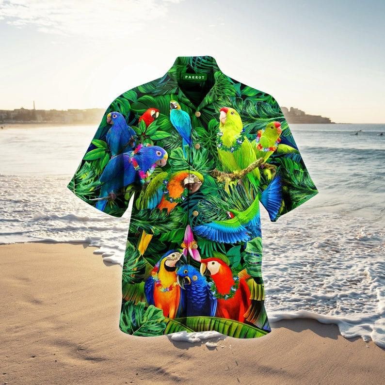 Parrot Tropical Beach Vacation Multicolor Best Design Hawaii Shirt Ha74721