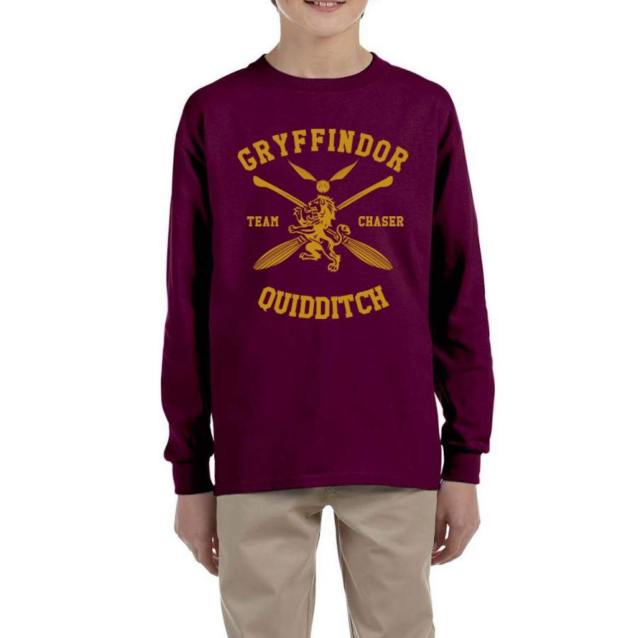 Gryffindor CHASER Quidditch Team Kid / Youth Long Sleeves T-shirt tee ...