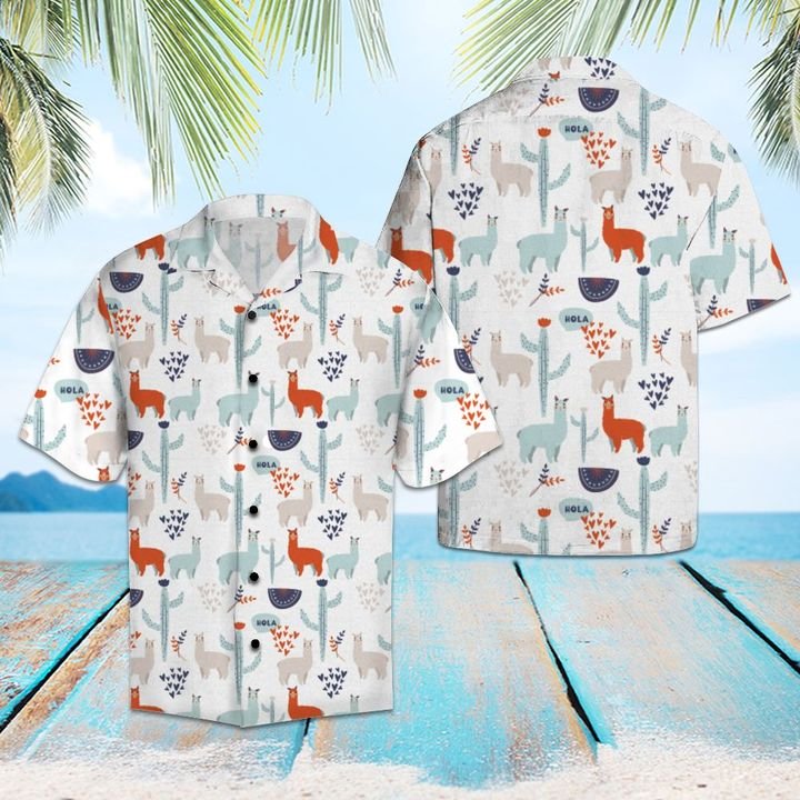 Amazing Llama Hawaiian Shirt Summer Button Up For Men, Women, Couple