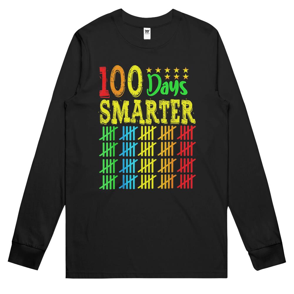 100Th Day Of School Teacher Kid Child Happy 100 Days Smarter Long Sleeve T Shirts