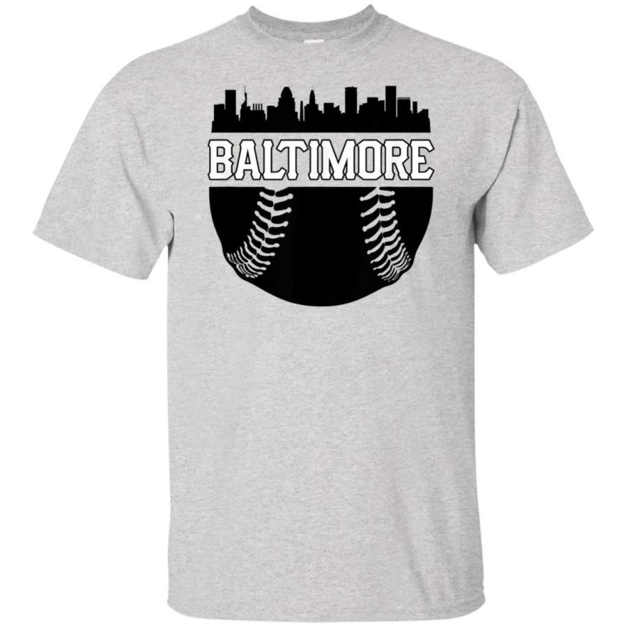 Vintage Baltimore Baseball Hometown Skyline Oriole Retro T-Shirt