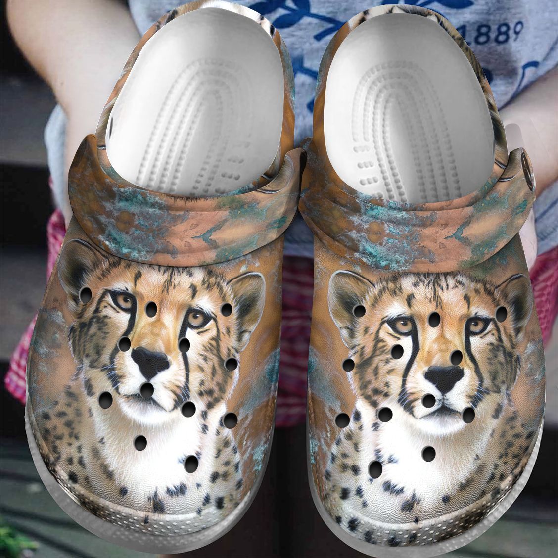 Cheetah Personalized Clog, Custom Name, Text, Color, Number Fashion Style For Women, Men, Kid, Print 3D Cheetah Drawing