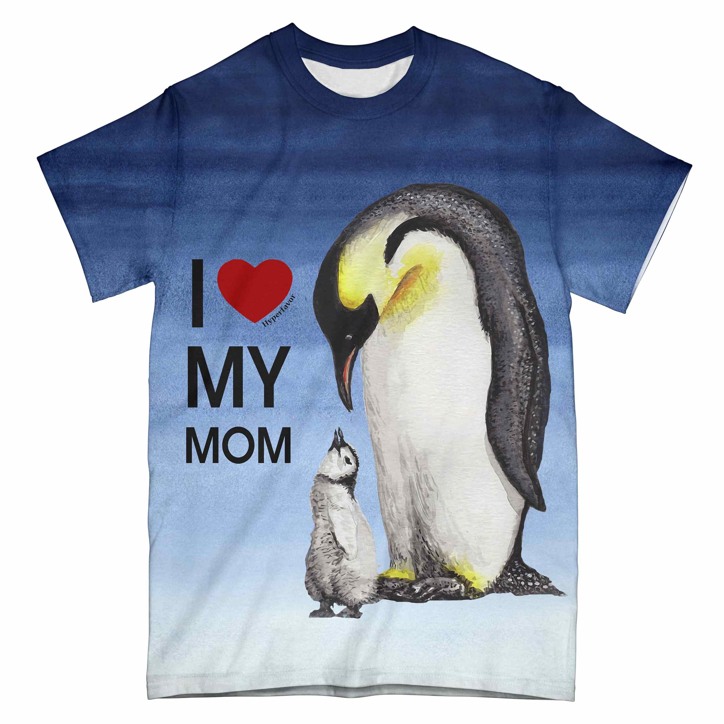 Penguin Mom And Baby Blue Tie Dye 0104 Ez09 All Over T-Shirt