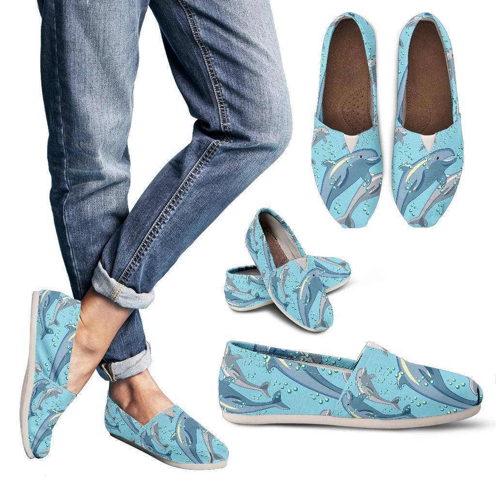 Dolphin Print Pattern Women Casual Shoes