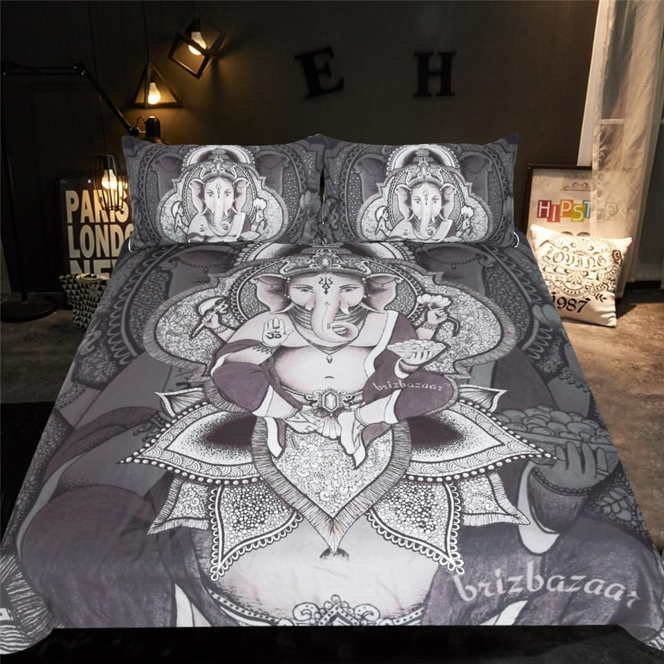 Boho Elephant 3 Pieces Quilted Comforter Set