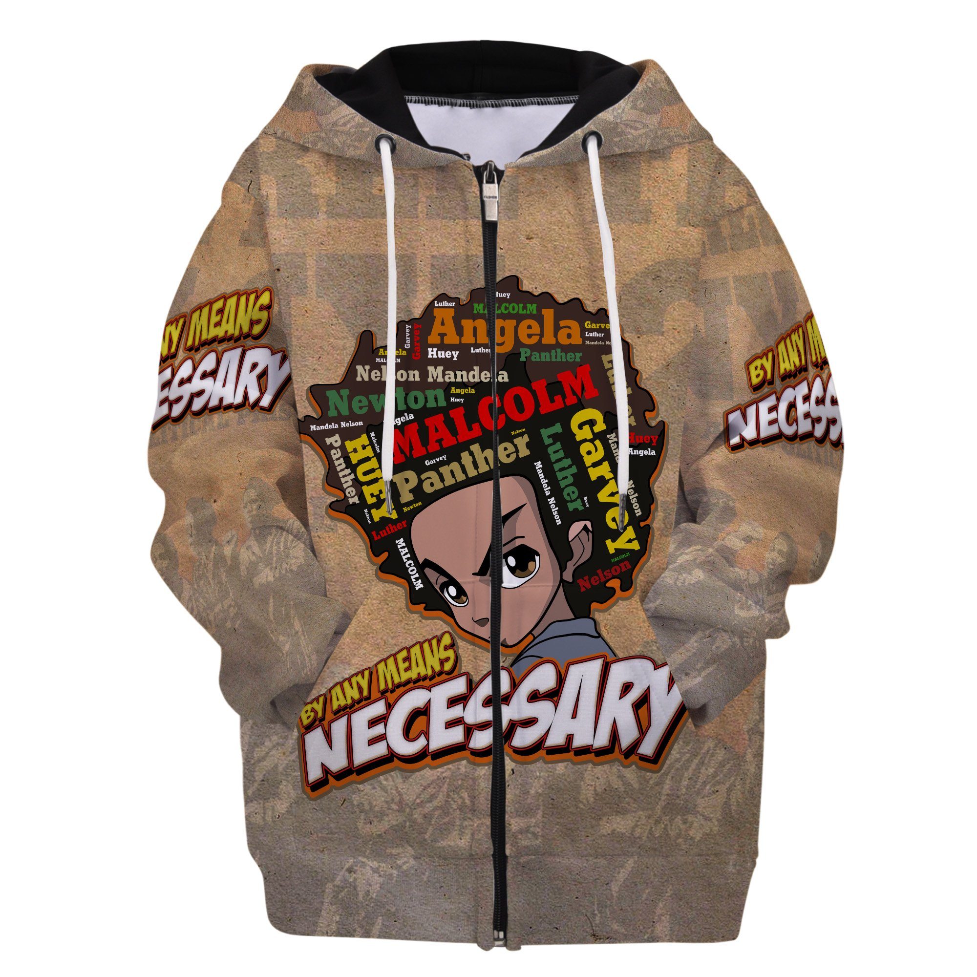 Huey Freeman Black Power Kid Zip Hoodie