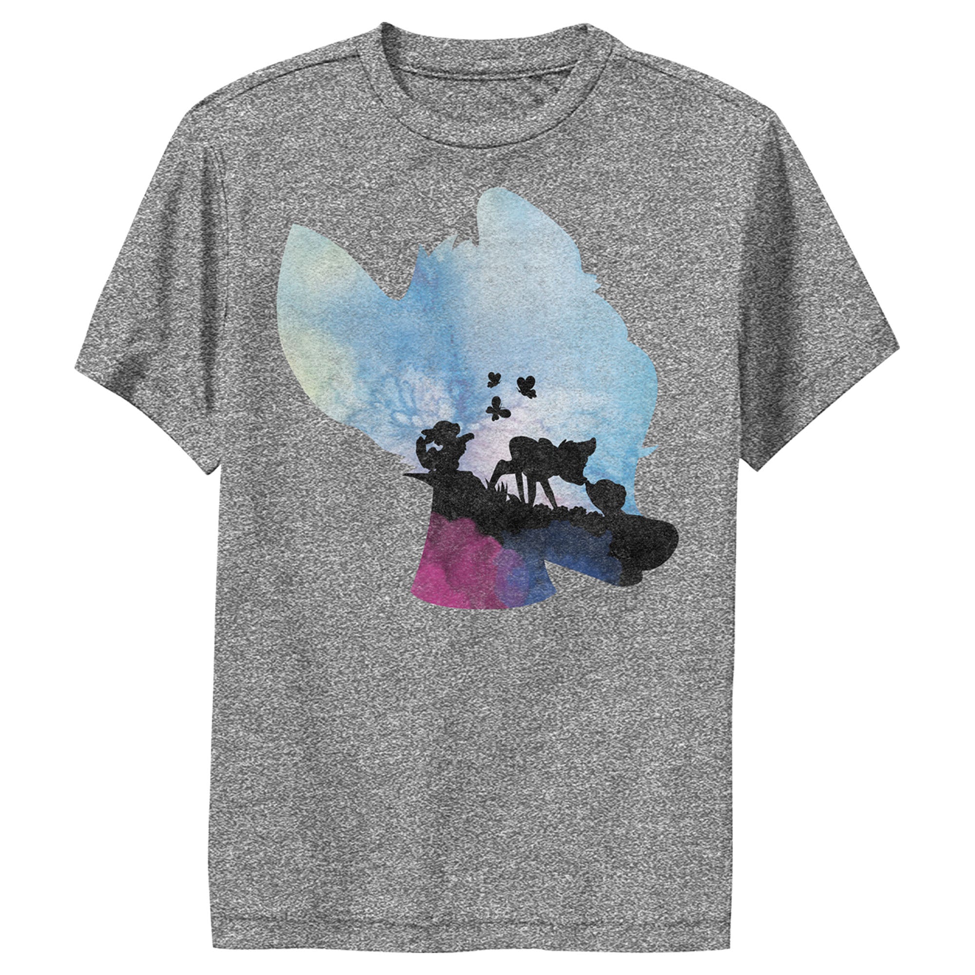 Boy’S Bambi Blue Watercolor Silhouette Performance Tee