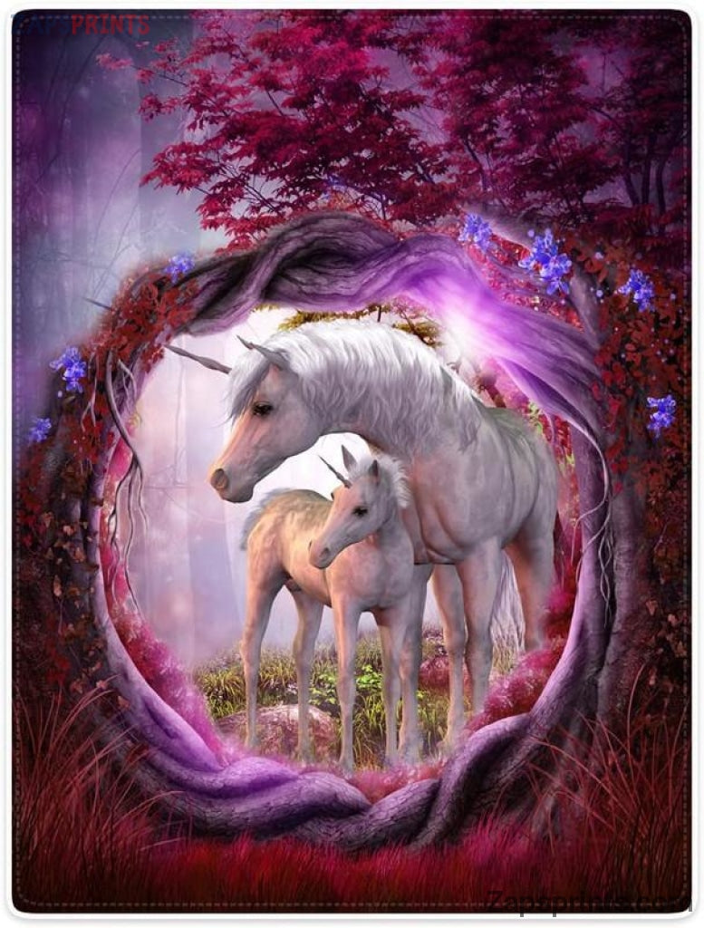 Unicorn Horse Magical Animal Rose Red Tree Blanket