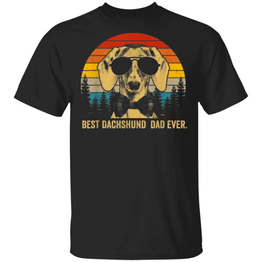 Best Dachshund Dad Ever Vintage Retro TShirt