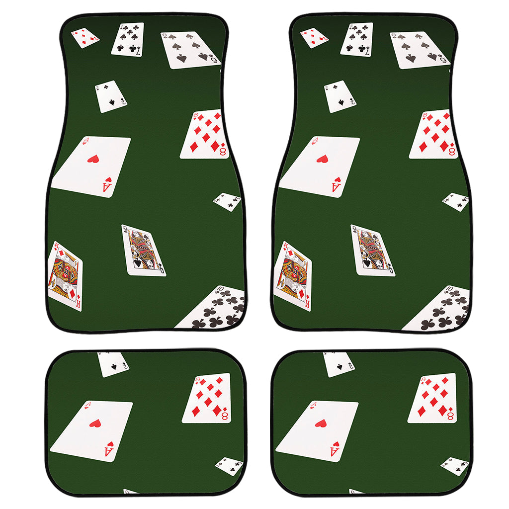 Flying Poker Cards Print Front And Back Car Floor Mats, Front Car Mat