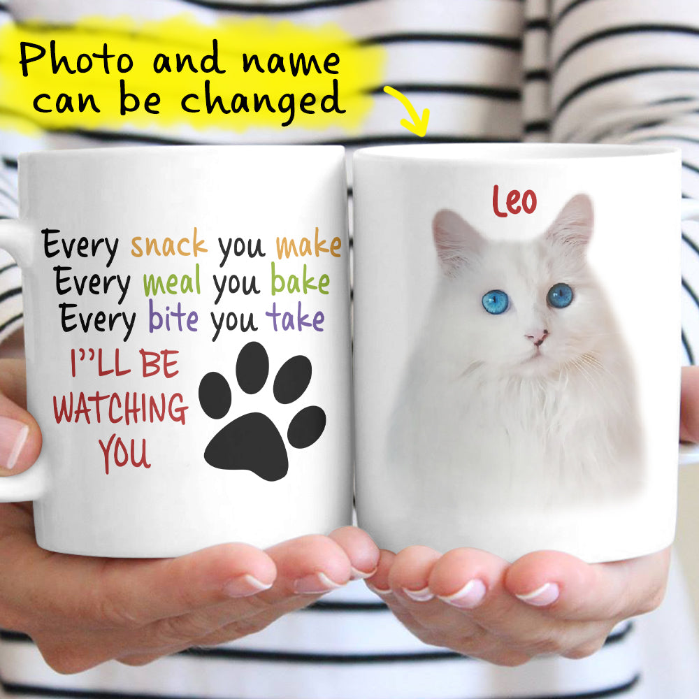 Personalized Funny Cat I’ll Be Watching Custom Photo Gift For Cat Lovers Coffee Mug