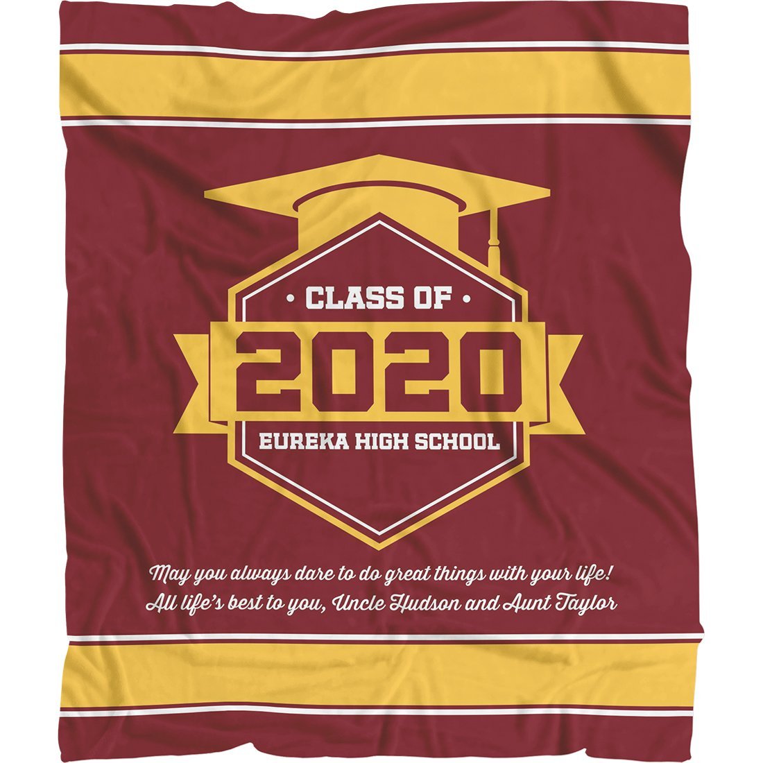 Personalized Graduation Blanket – Class Of Personalized Blanket with Graduation Year, Name, School, Degree and Message Blanket