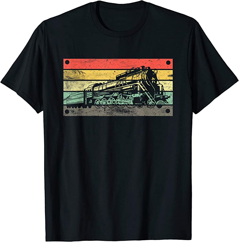 Vintage Train Railroad Retro T-Shirt Railroad Engineer Gift T-Shirt