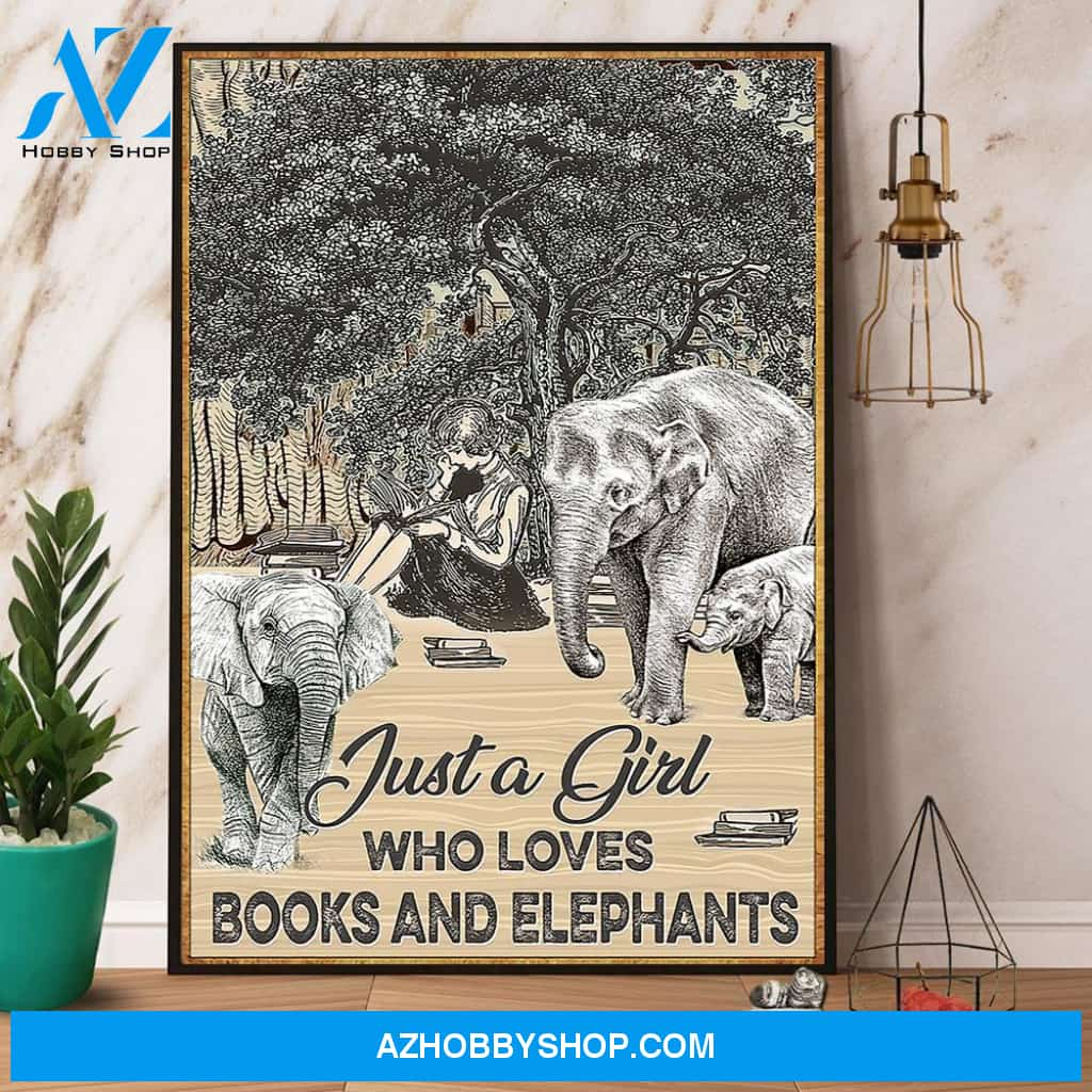 Just A Girl Who Loves Books And Elephants Canvas And Poster