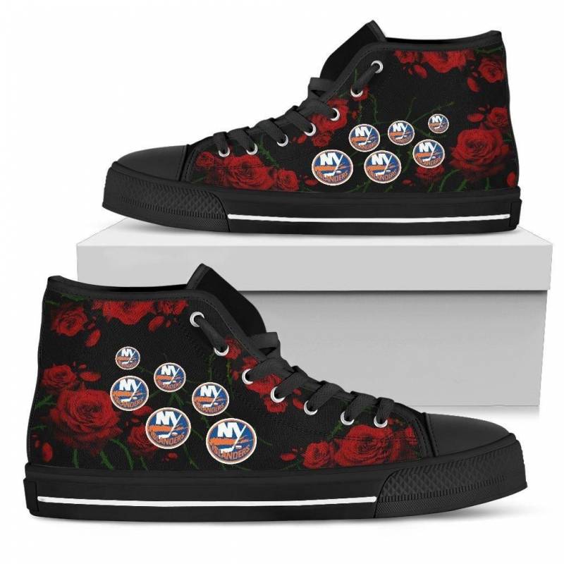 Lovely Rose Thorn Incredible New York Islanders High Top Shoes #647