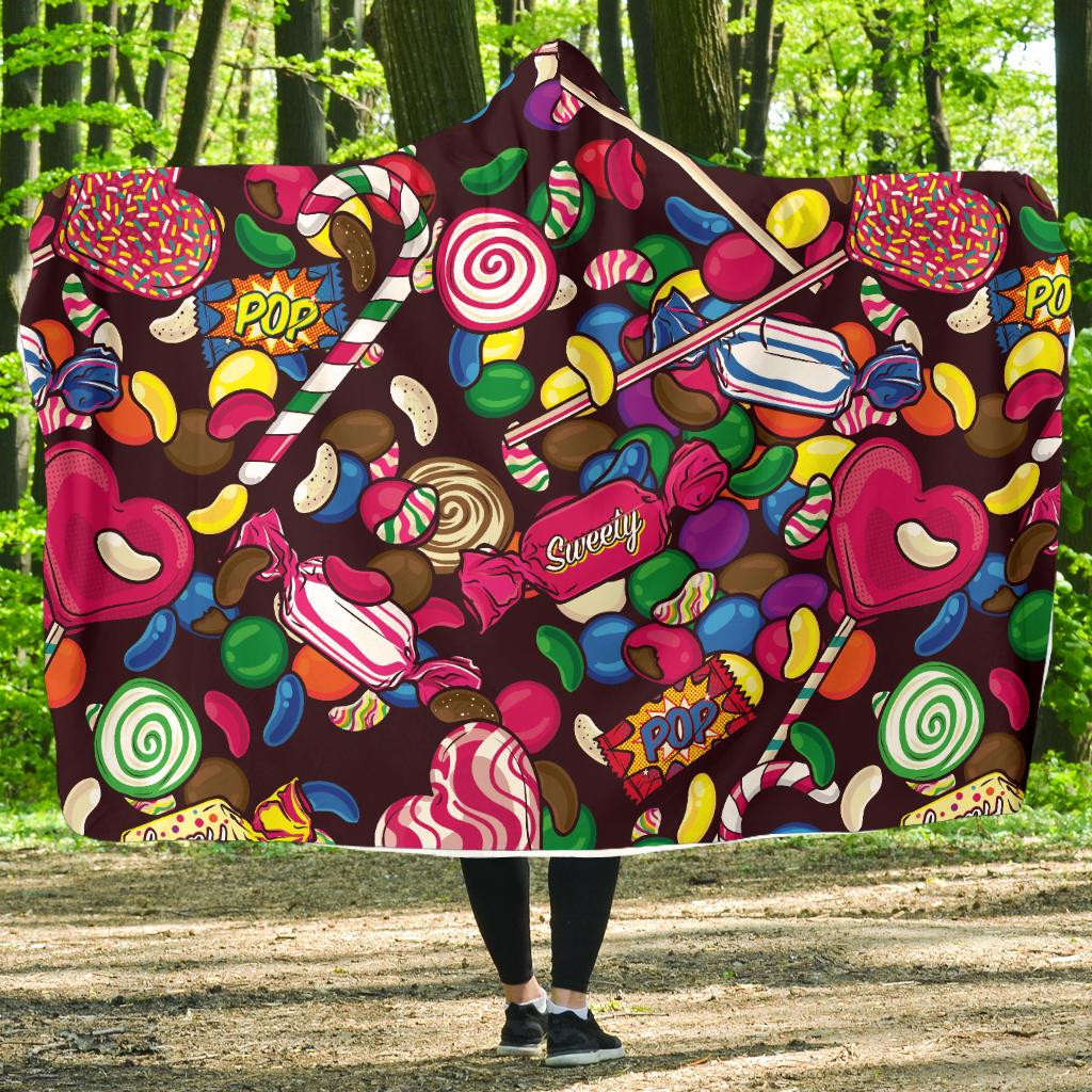 Candy Pattern Print Design Ca02 Hooded Blanket