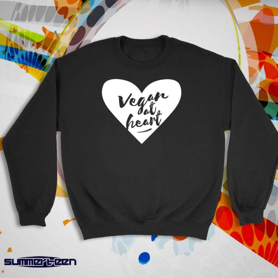 Vegan At Heart Animal Rights Plant Based Love Women’S Sweatshirt