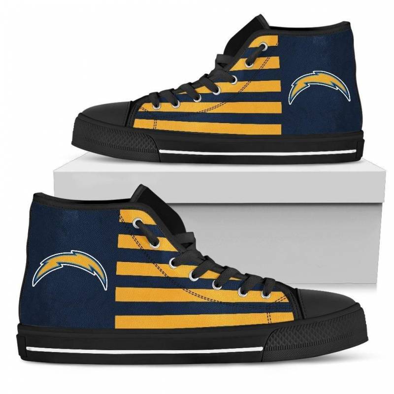 American Flag Los Angeles Chargers High Top Shoes #423