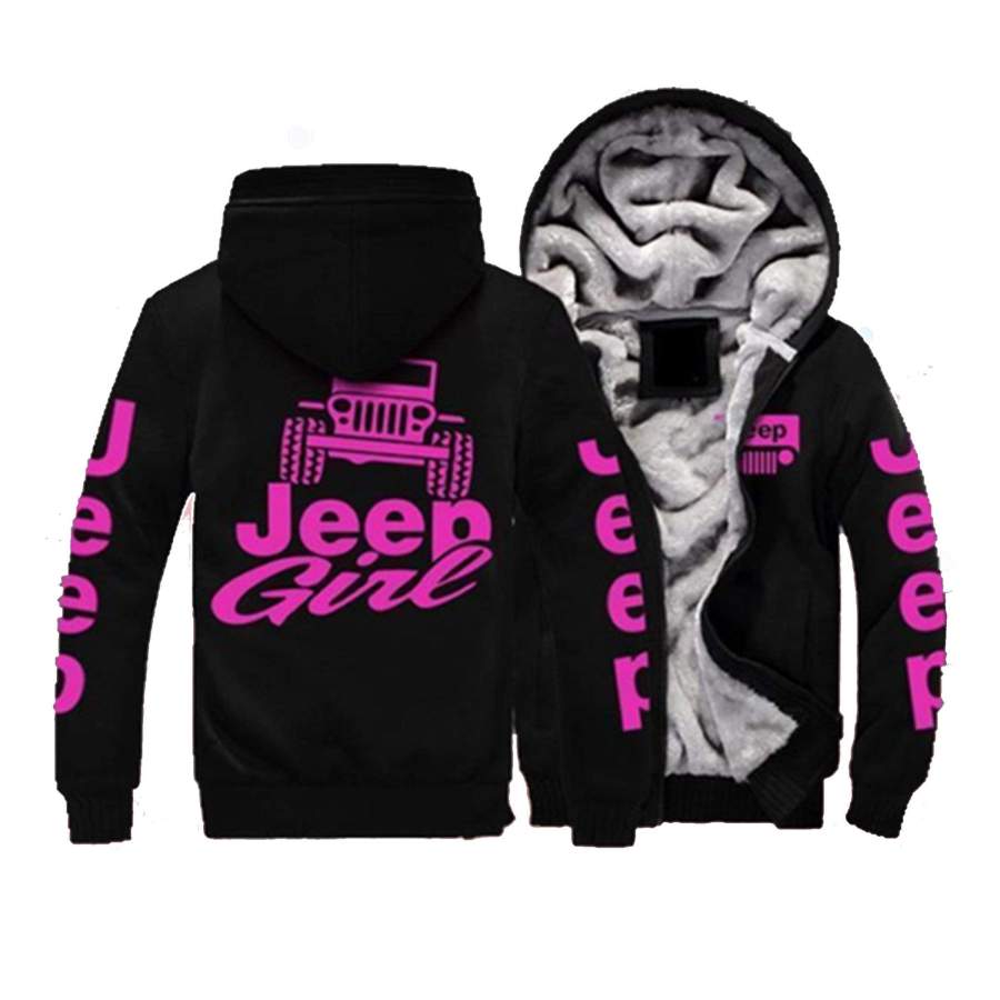 Jeep Girl Pink Fleece Hoodie #H