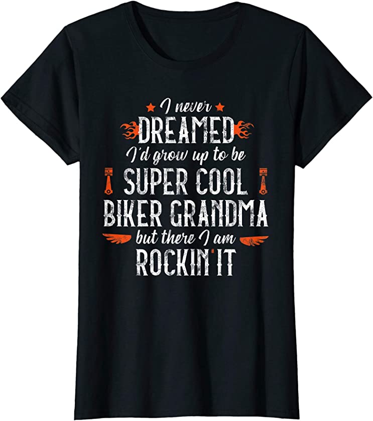 Womens Motorcycle Grandma T-Shirt Biker Vintage Gran Tee