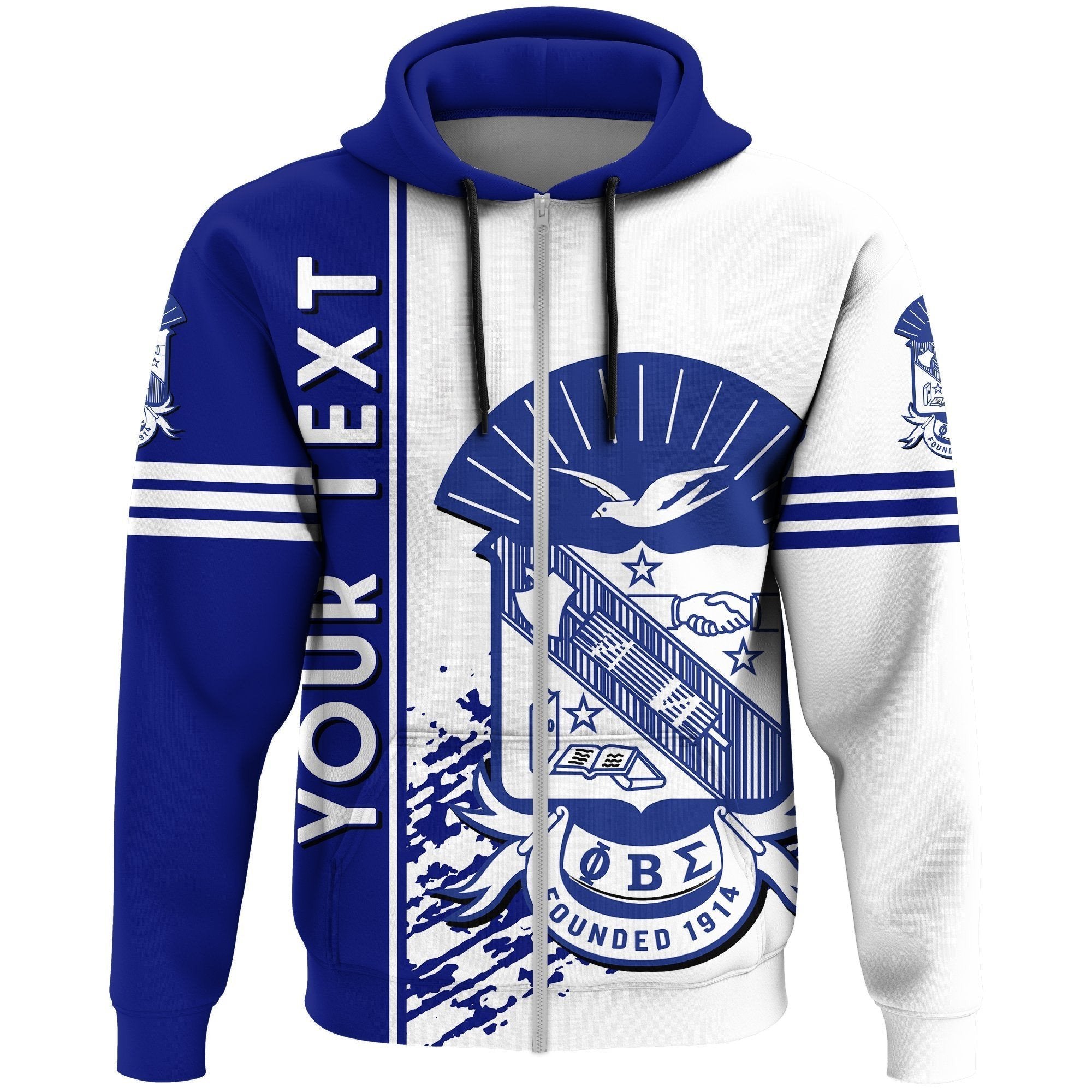 Fraternity Hoodie – Personalized Phi Beta Sigma Zip Hoodie Quarter Style