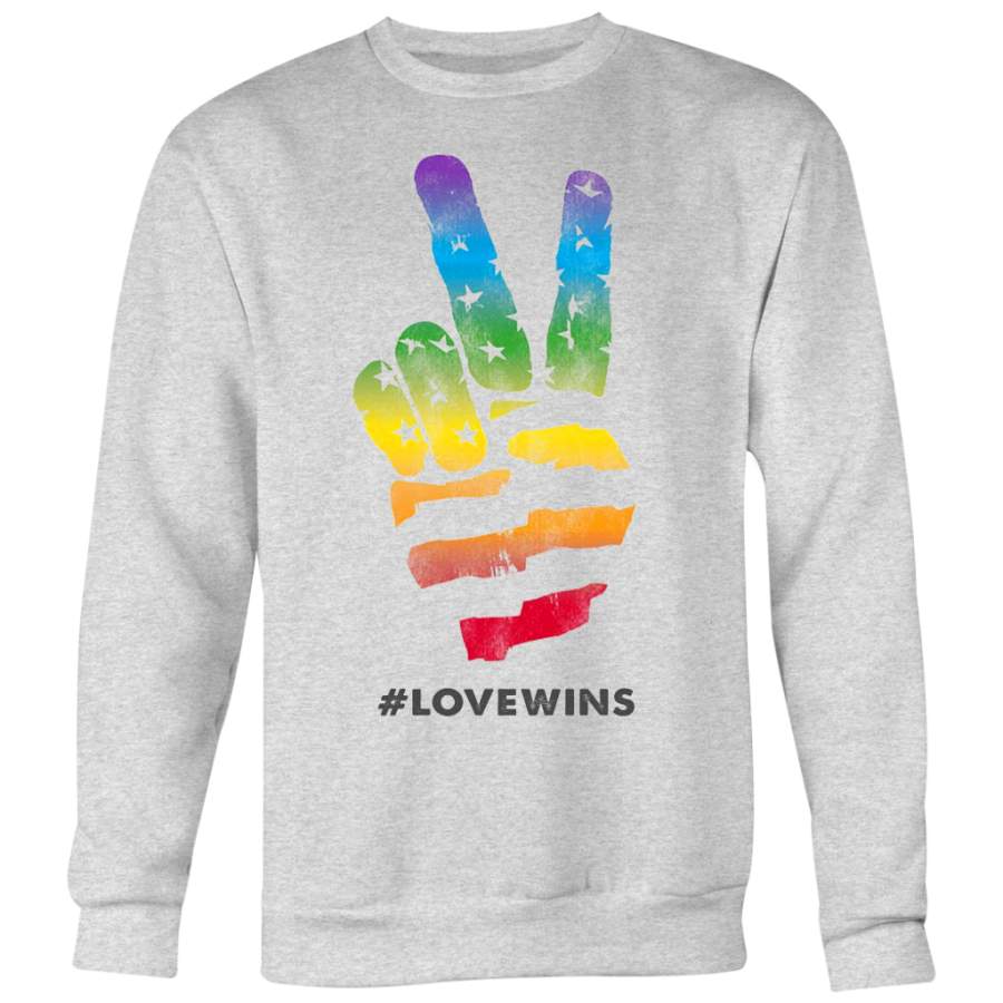 Love Wins Peace Sign Hand Shirts, Gay Pride Shirts, LGBT Shirts