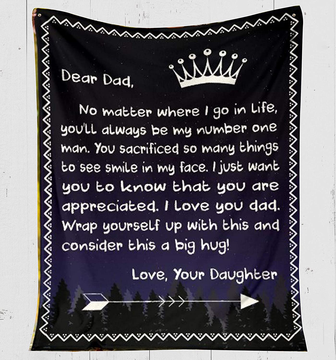 Fleece Blanket -Letter Fleece Blanket-to My Dad-Fleece Blanket 3D Soft Cozy Lightweight Durable Plush Throw Blanket for Bedroom Living, Gift for Father