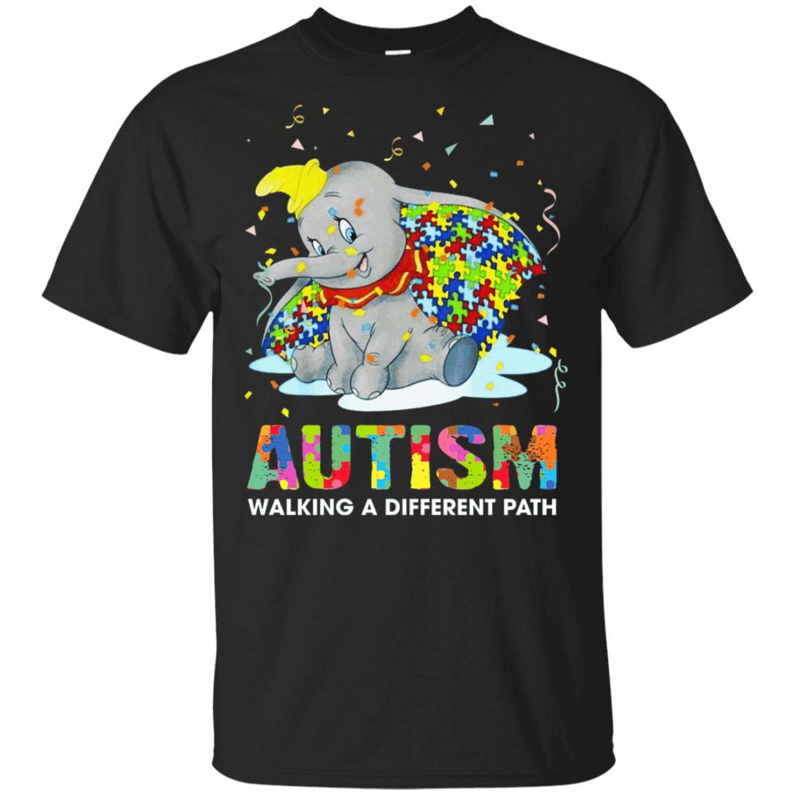 Autism Walking A Different Path Puzzle Dumbo Elephant Awareness Shirt