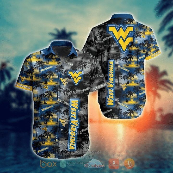 NCCA West Virginia Mountaineers Coconut Trees Hawaiian Shirt