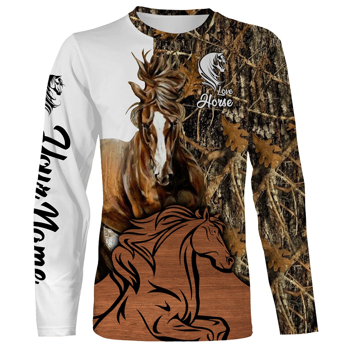 Love Horse Camo Customize Name 3D All Over Printed Shirts Personalized Gift For Horse Lovers, Horse Shirt For Girl Horse Women, Men Nqs2713