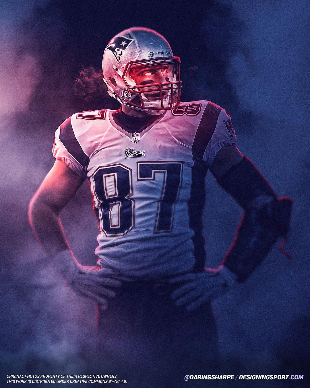 Rob Gronkowski #87 New England Patriots Poster Canvas poster canvas